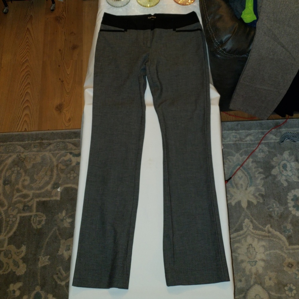 Express Columnist Pant Gray And Black Size 4r - image 1